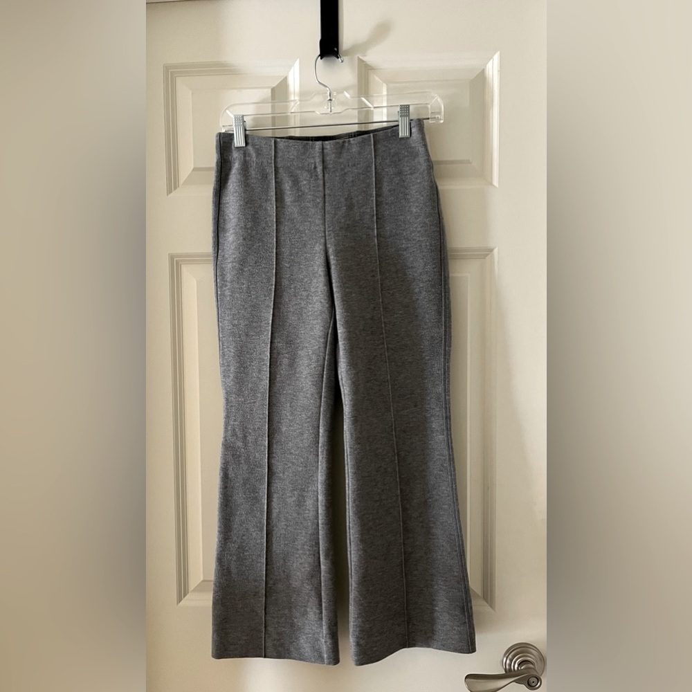 Women’s Anthropologie Cartonnier Gray Pants Double Knit Cropped Flare Pull on XS